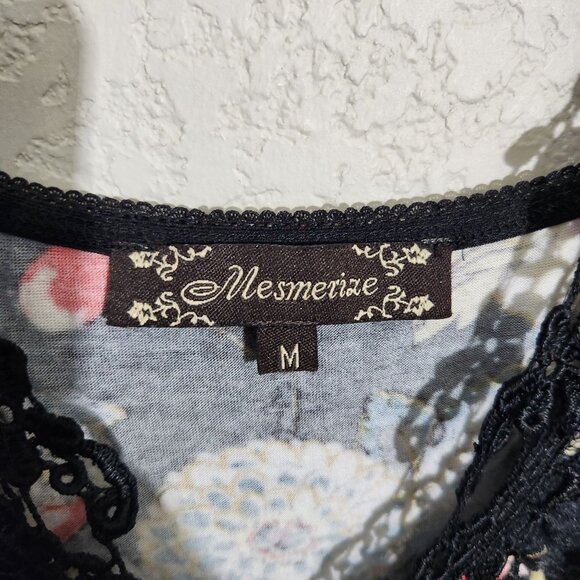 Mesmerize Camisole Womens Medium Floral Lace-Trimmed Sleeveless Boho Whimsigoth - Picture 3 of 13